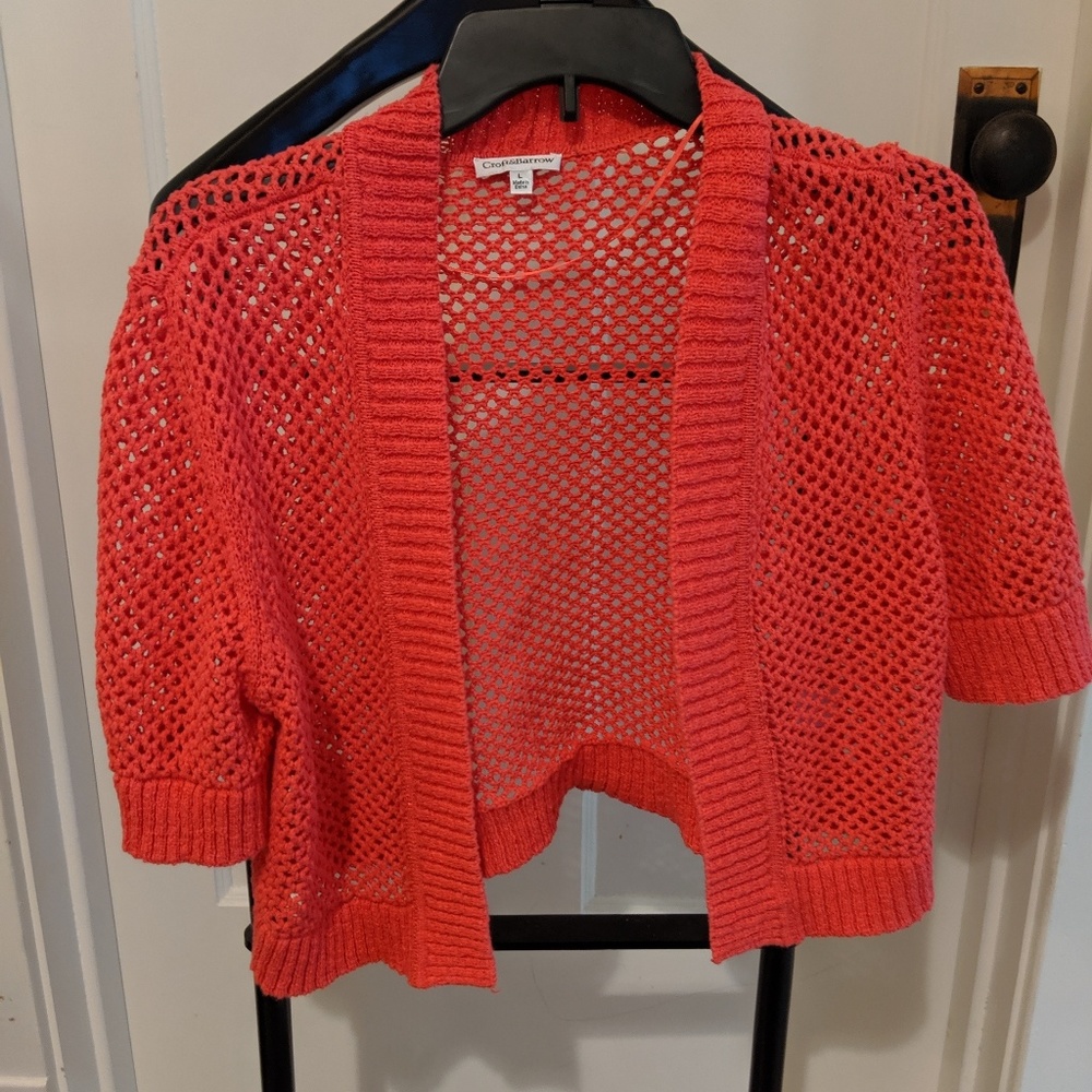 Hot pink shrug cardigan open front